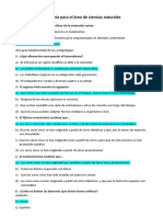 Cuestionario para El Area de Ciencias Naturales