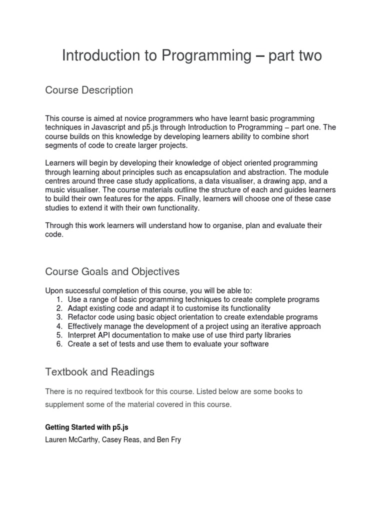 Building on Programming Fundamentals: A Guide to Developing Larger ...