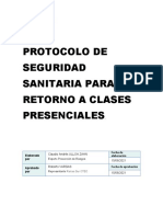 Protocolo para Retorno A Clases Presenciales