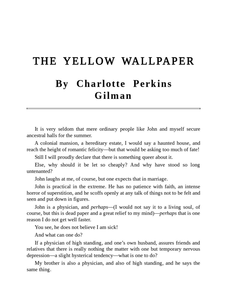 The Yellow Wallpaper PDF