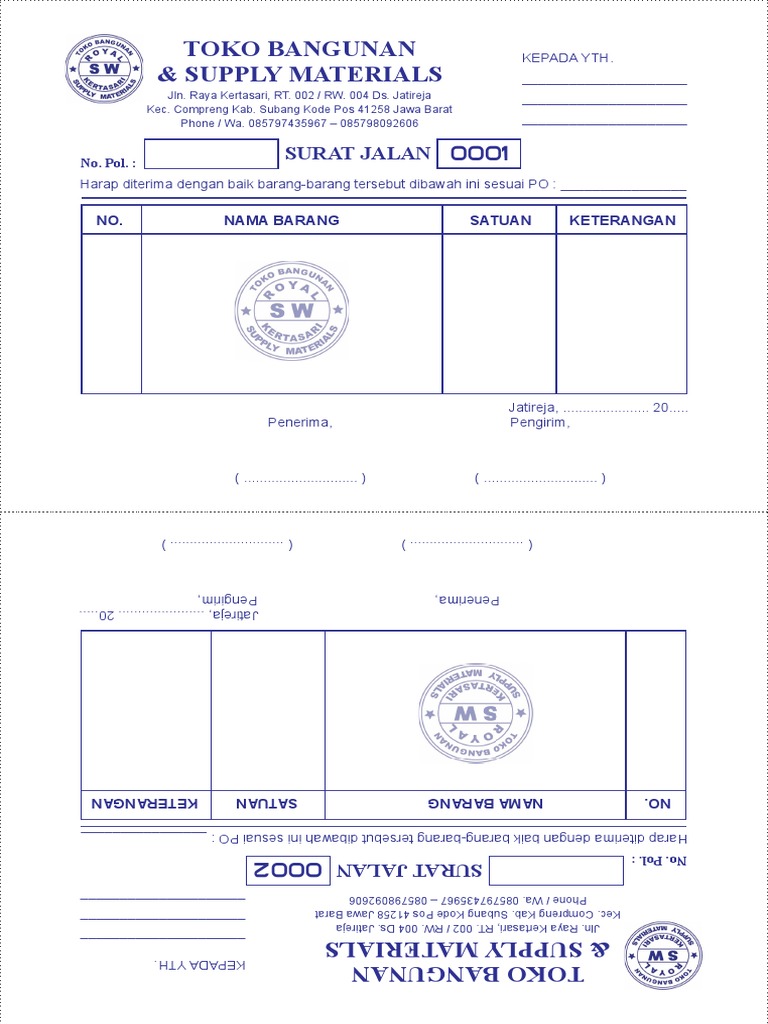 Nota Toko Bangunan Jaya Raya Subang | PDF