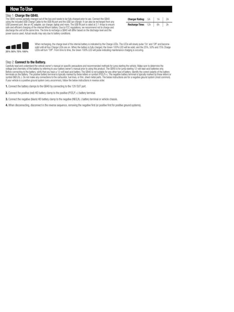 Manual de Usuario NOCO Genius Boost+ GB40 (Español 274 Páginas) PDF