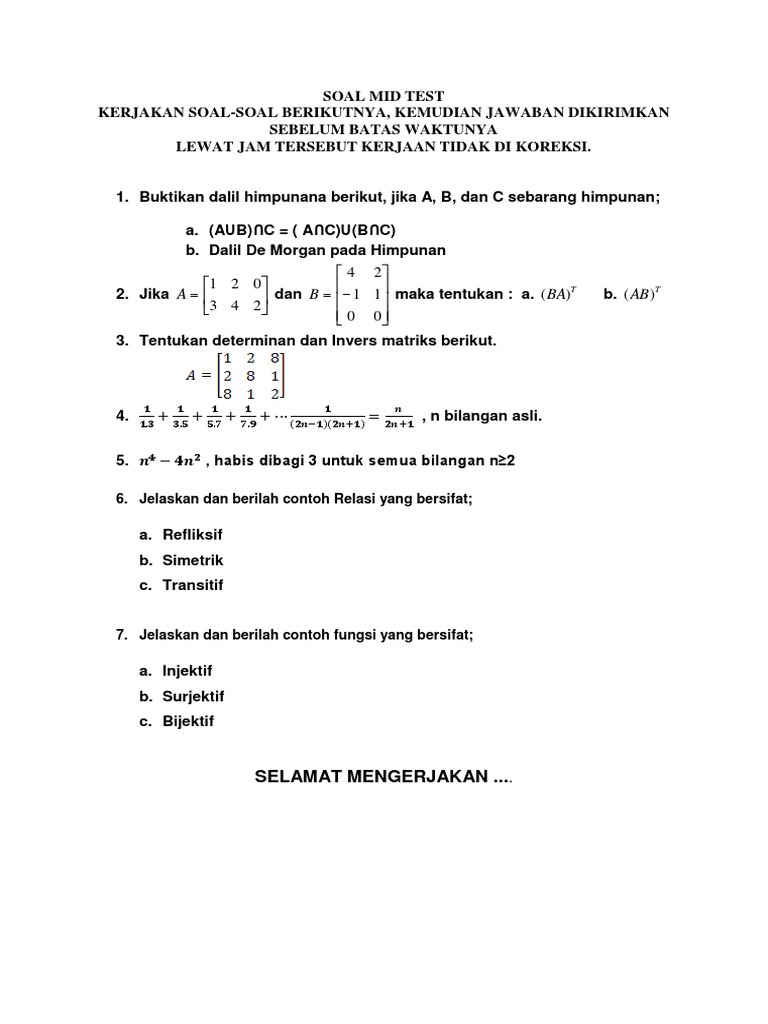 Part 10 MID TEST A | PDF