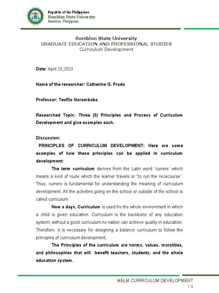 Output No.2-Curiculum Dev. | PDF