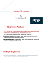 Statistical Methods for Correlation, Regression Analysis