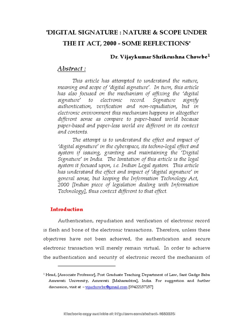 Digital and electronic signature pdf