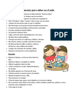 Reglamento para Niños y Padres Preescolar