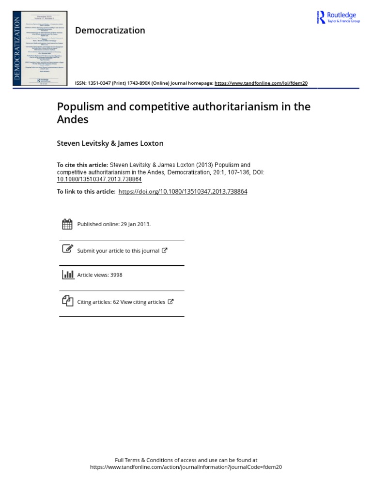 Populism and Authoritarianism in the Andes | PDF