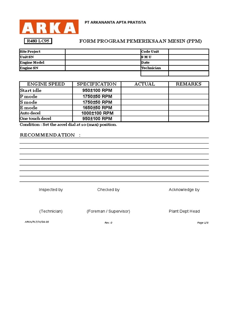 04.05 - Form - PPM - RL480 LC95 | PDF