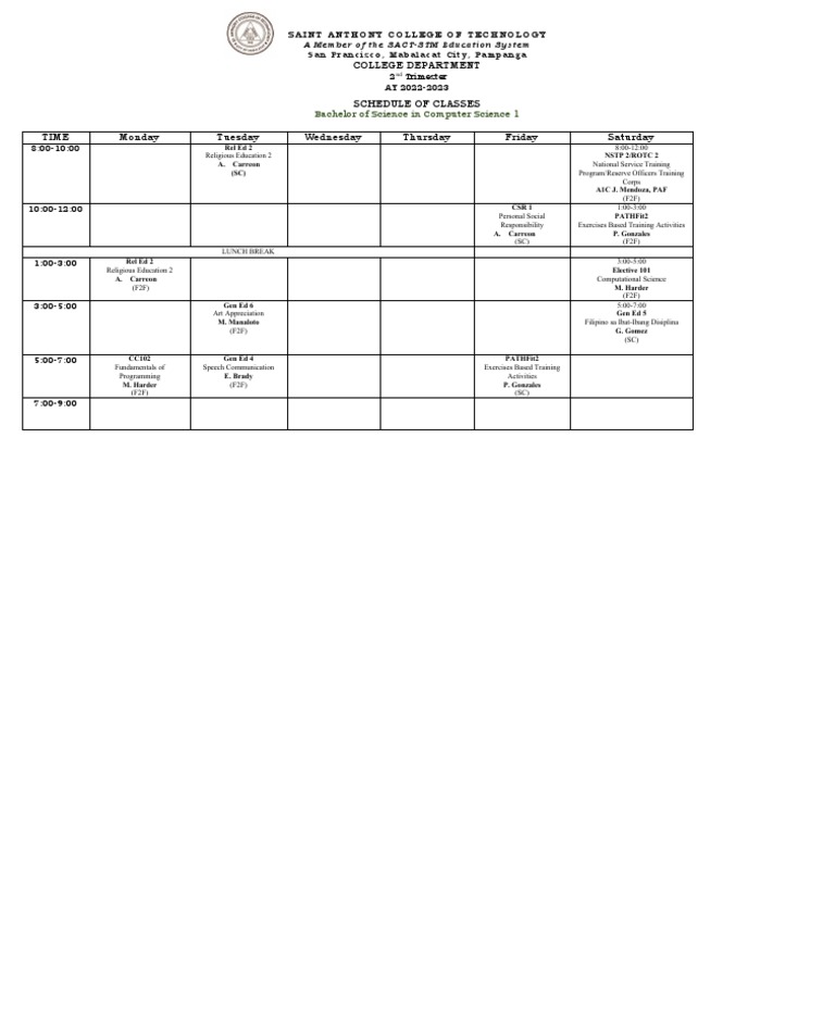 2ndTrimesterBSCS1 PDF
