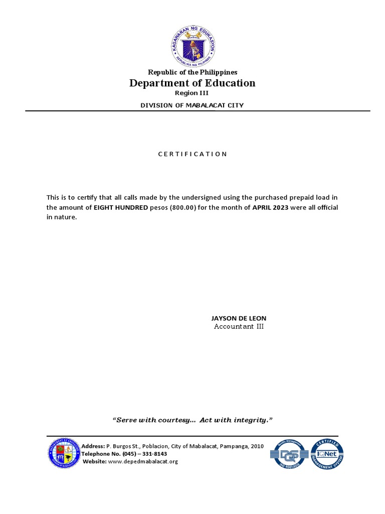 V2 Template For Telephone Expense Reimbursement | PDF