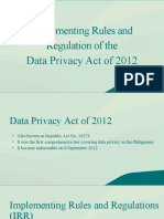 Implementing Rules and Regulation of The Data Privacy Act of 2012