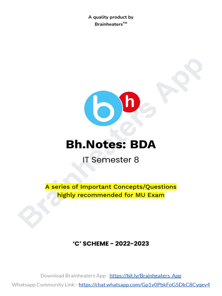 BDA Notes for IT Semester 8 | PDF | No Sql | Databases