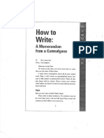 How to Write a Memorandum