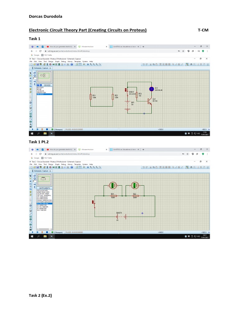 Electronic Circuit Theory Work (On Proteus) PDF