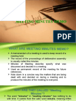 Meeting Minutes Memo