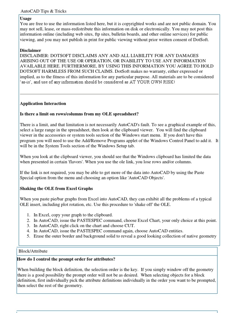 AutoCAD Tips | PDF
