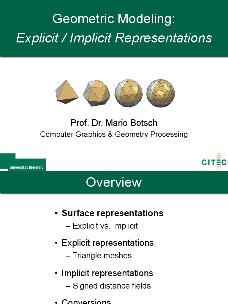 Explicit vs. Implicit Geometry Models | PDF | Graphics | Mathematics