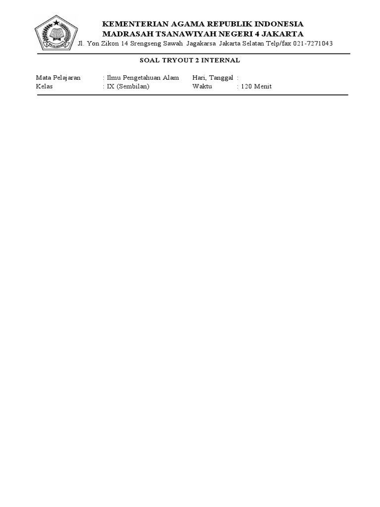 Soal To 2 Pm Ipa 2019 2020 Pdf