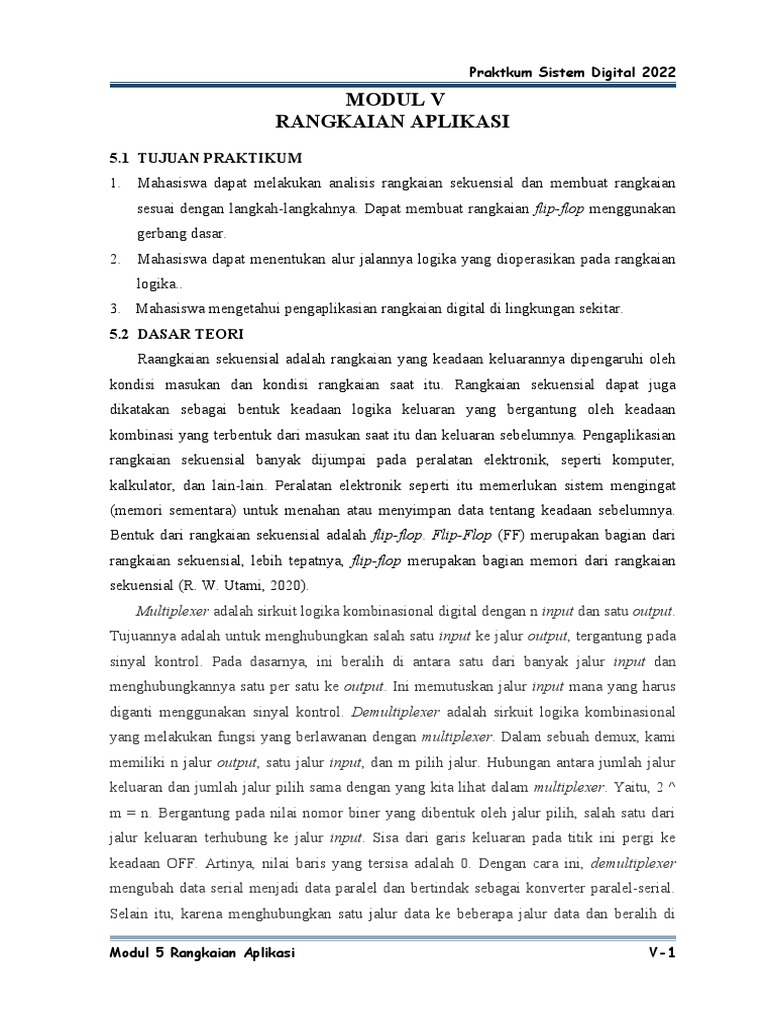 Rangkaian Aplikasi Modul V | PDF | Metode & Bahan Ajar | Komputer