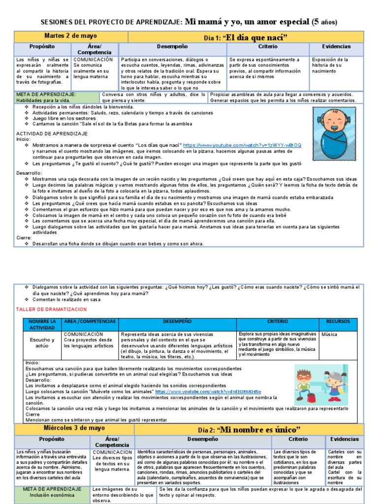 Actividades para niños: Mi mamá y yo | PDF | Aprendizaje
