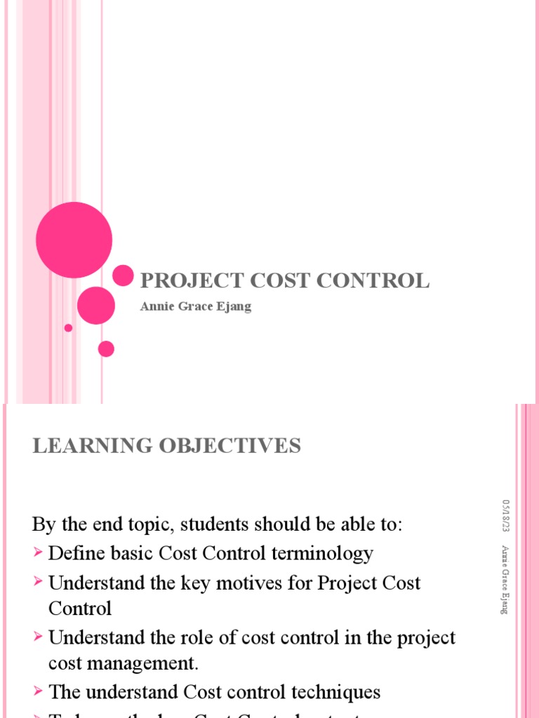Project Cost ControlSummary PDF