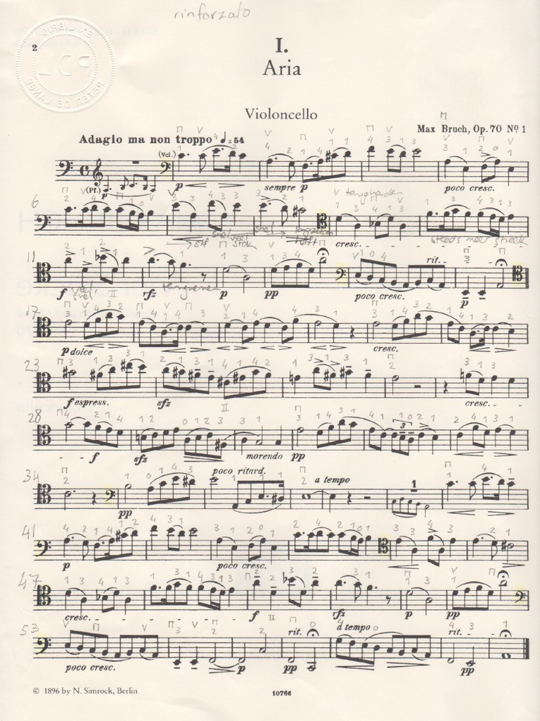 Bruch Max Vier Stücke, Op.70 Sheet Music PDF