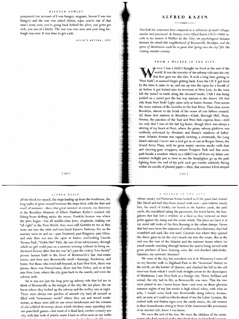 Kazin A Walker in The City PDF