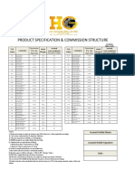 HG Markets Product Specification & Commission Sheet