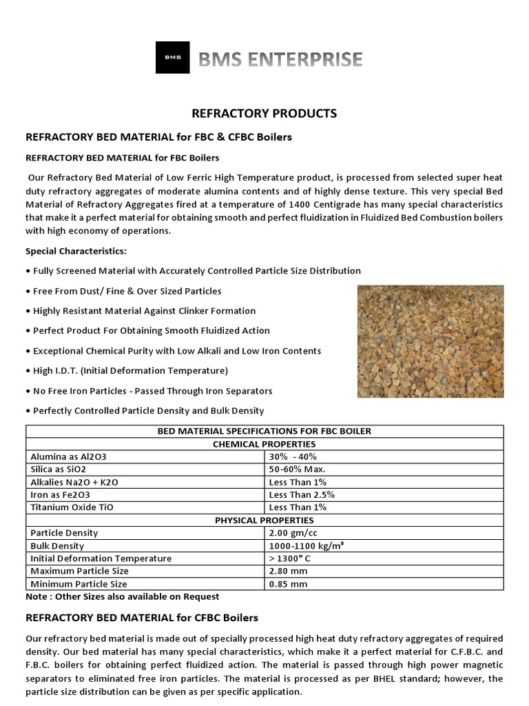 FBC CFBC Boiler Bed Material PDF