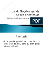 Anestesia tipos duração riscos