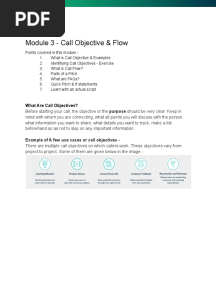 Revamped Module 3 - Call Objectives & Call Flow - Final