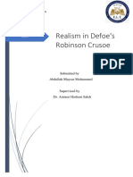 Realism in Defoe's Robinson Crusoe