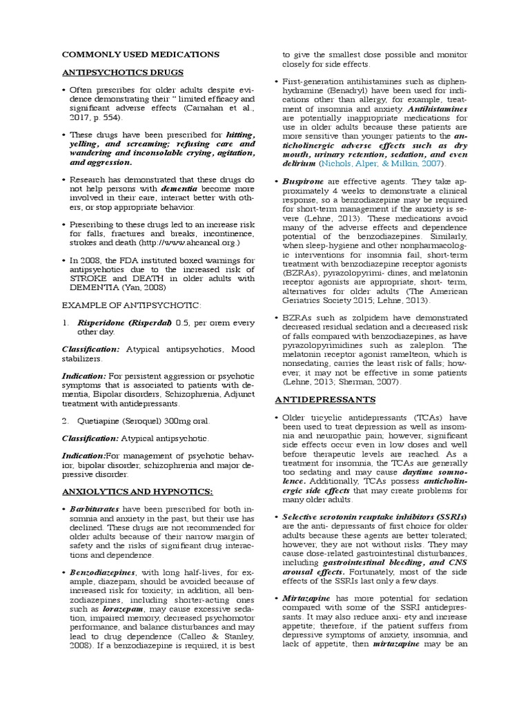 Commonly Used Medication For Older Adults | PDF | Wellness