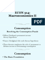ECON 314 - Lecture 1 Pt. 2 - Consumption and Consumer Expendutre