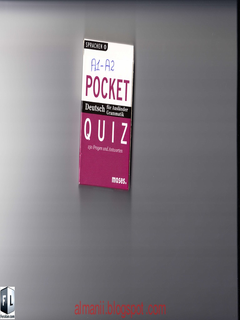 Pocket quiz. Deutsch für Ausländer, Grammatik 150 Fragen und Antworten