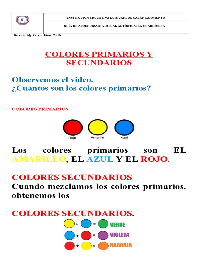 Colores Primarios y Secundarios para Niños | PDF