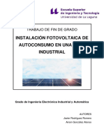 Instalacion Fotovoltaica de Autoconsumo en Una Nave Industrial