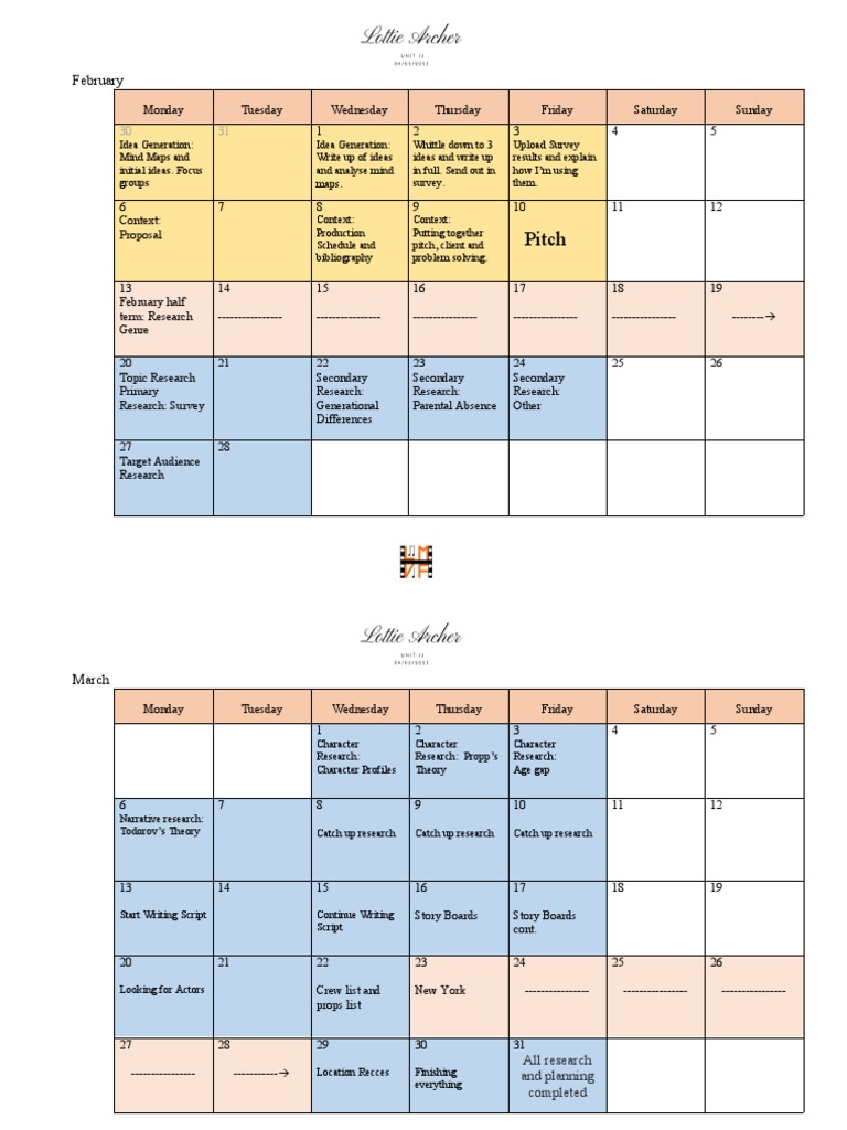 Monthly Production Schedule | PDF