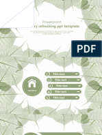 Green Leaf Background PPT Template For Work Plan