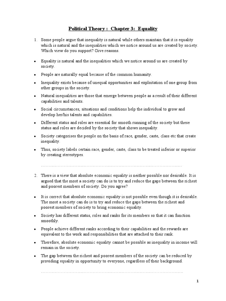 Understanding Equality in Society | PDF