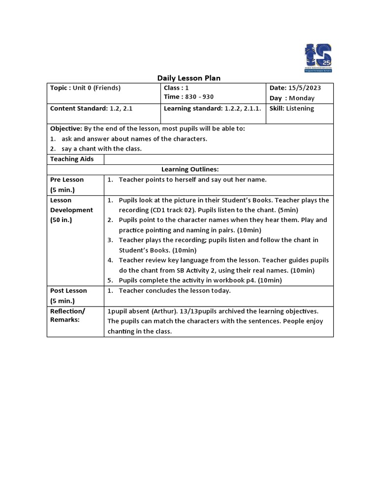 Daily Lesson Plan PDF