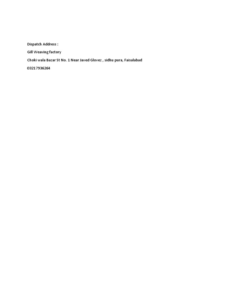 Dispatch Address AJ | PDF