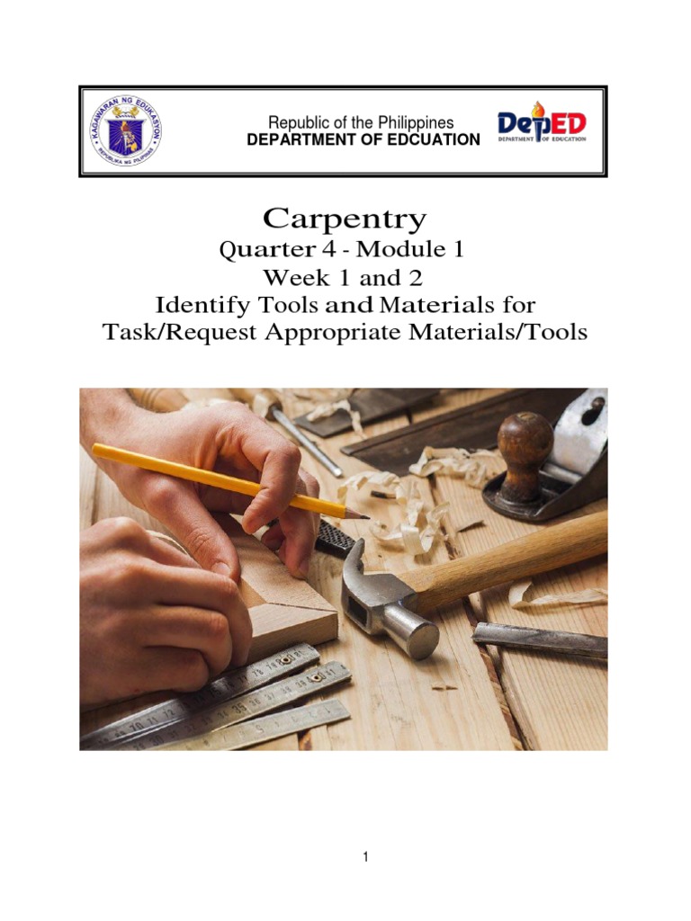 Carpentry Tools and Materials Guide | PDF | Woodworking | Wood