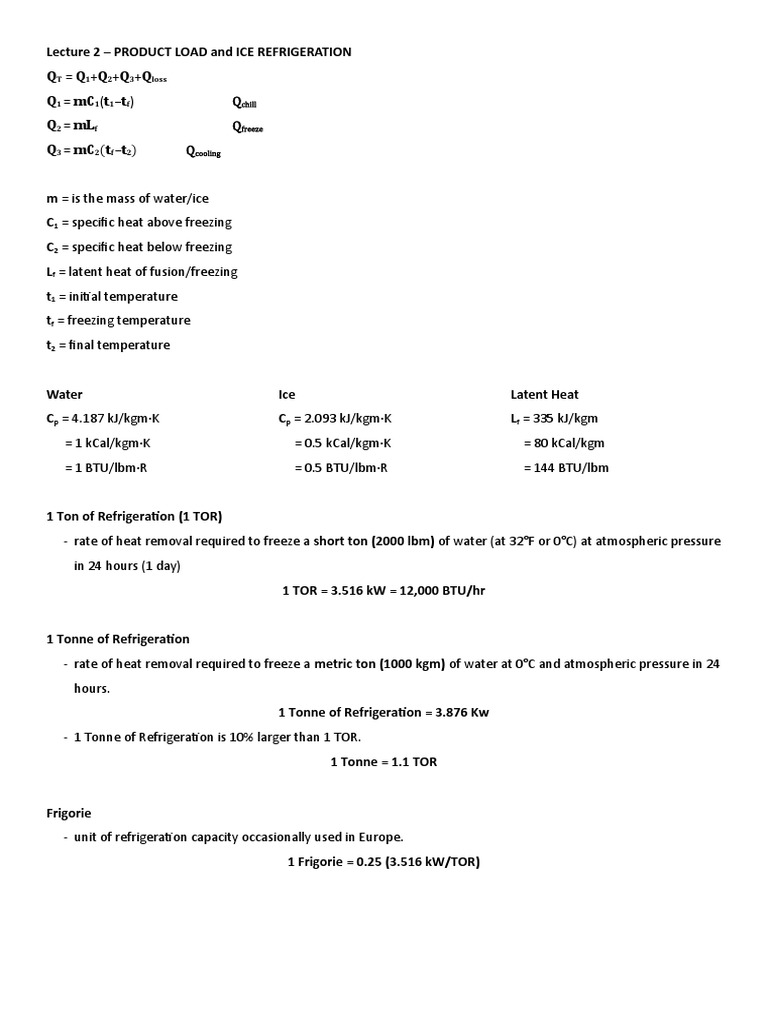 Formula Refrigeration Engineering PDF