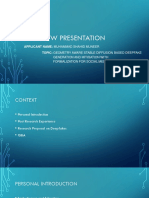 Interview Presentation: Applicant Name: Muhammad Shahid Muneer Topic: Geometry Aware Stable Diffusion Based Deepfake