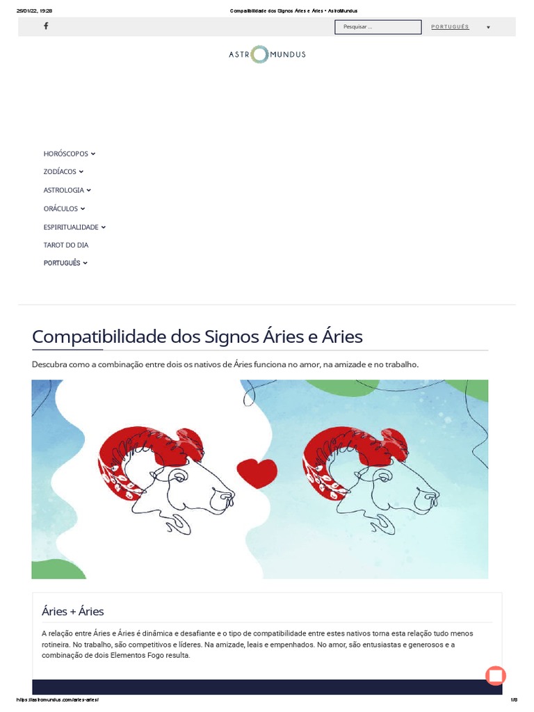 Compatibilidade entre Áries e Áries | PDF | Zodíaco | Astrologia