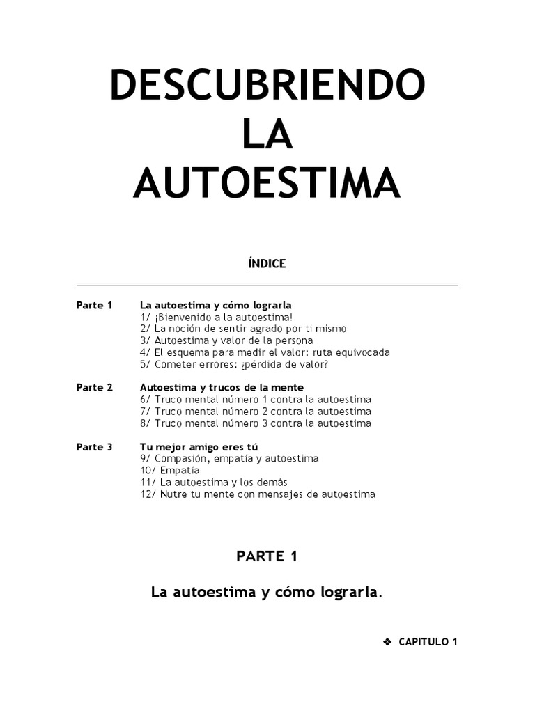 Guía para Fortalecer la Autoestima | PDF | Crecimiento personal y ...