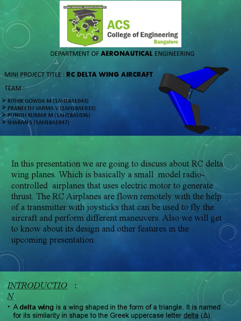 RC Delta Wing Aircraft Design Overview | PDF