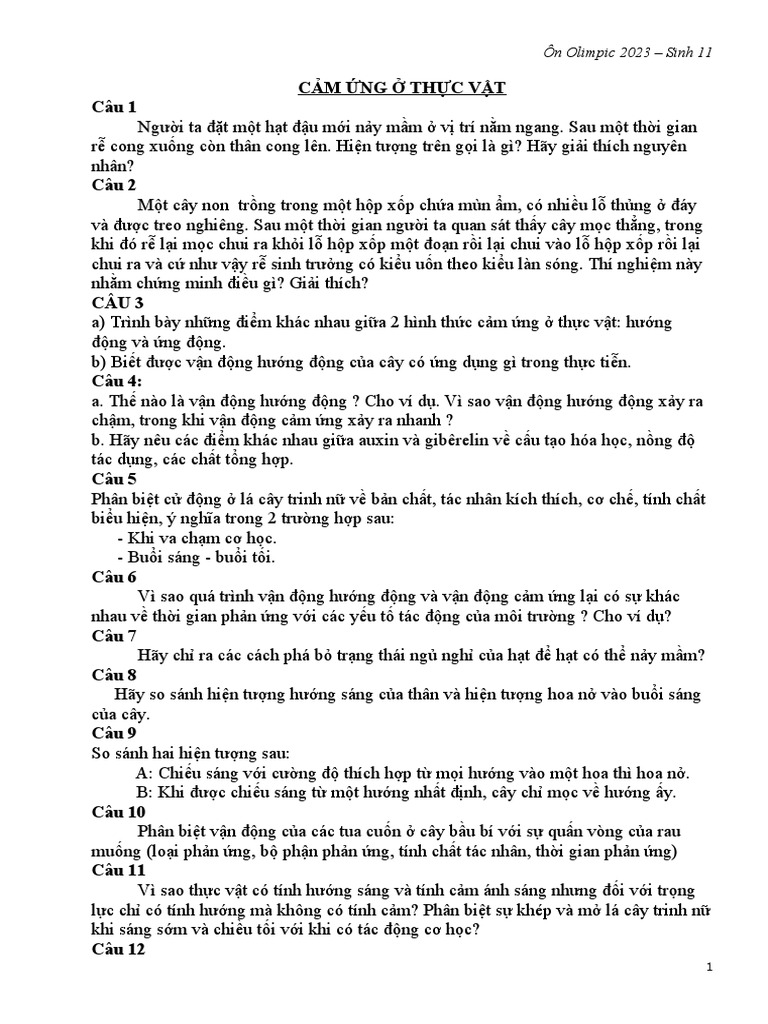 Buoi 2 Olimpic Sinh11-Hs | PDF